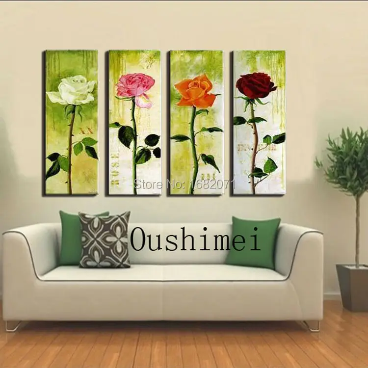 

High Quality Flower Oil Painting Hand-painted Combination Flowers Oil Painting For Living Room Decoration Modern Flower Painting