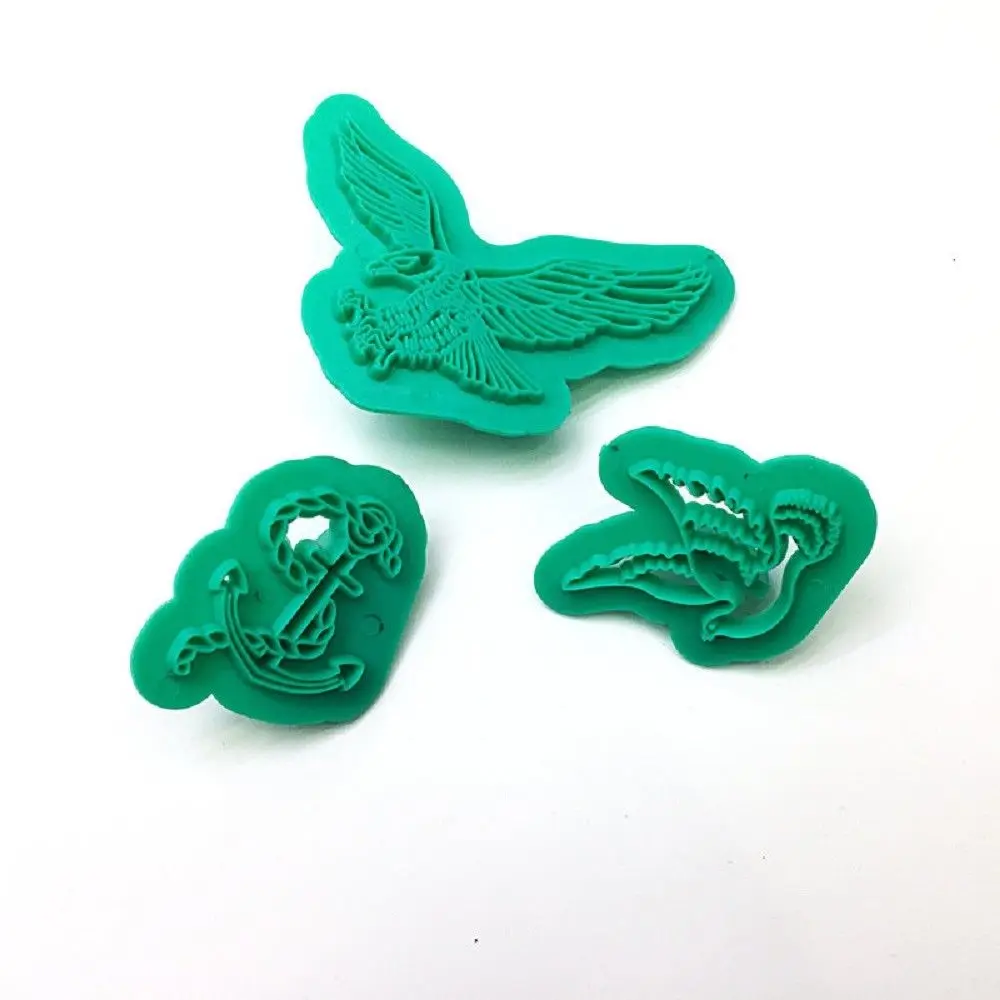 

3PCS Peace Dove Cookie Cutter Plastic Eagle Anchor Fondant Cutter DIY Decoration Impression Baking Tools Sugarcraft Biscuit Mold