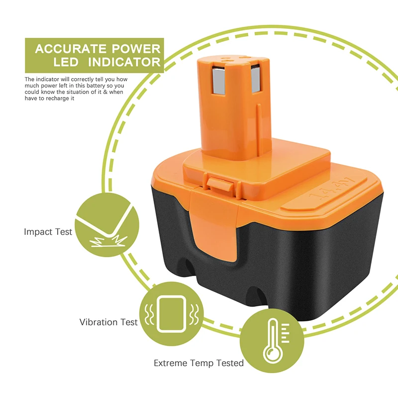 BATTOOL Replacement Battery for Ryobi CTH1442 14.4 V 130224010 130224011 130281002 1314702 1400144 1400655 1400656 1400671