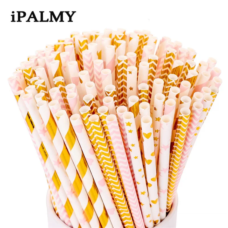 

ipalmay 11000pcs Metallic Gold Foil Paper Straws Party Foiled Drinking Straws Wedding Birthday Party Favour Drinking Supplies