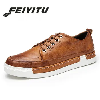 

feiyitu Plus size 46 Spring Autumn New Retro Style Men's Casual Shoes Fashion Comfortable Men Loafer Shoes Men's Casual Shoes