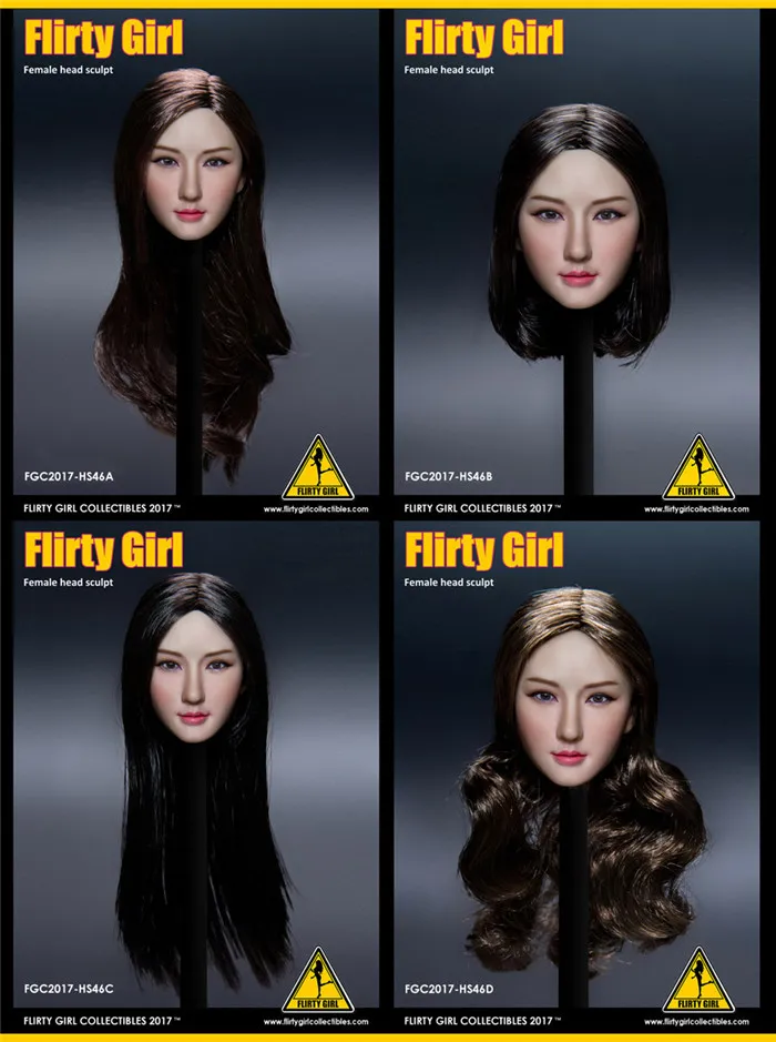 1/6 Flirty Girl Collectibles HS46 Asian Beauty Girl Head Carving Fit 12'' Figure 