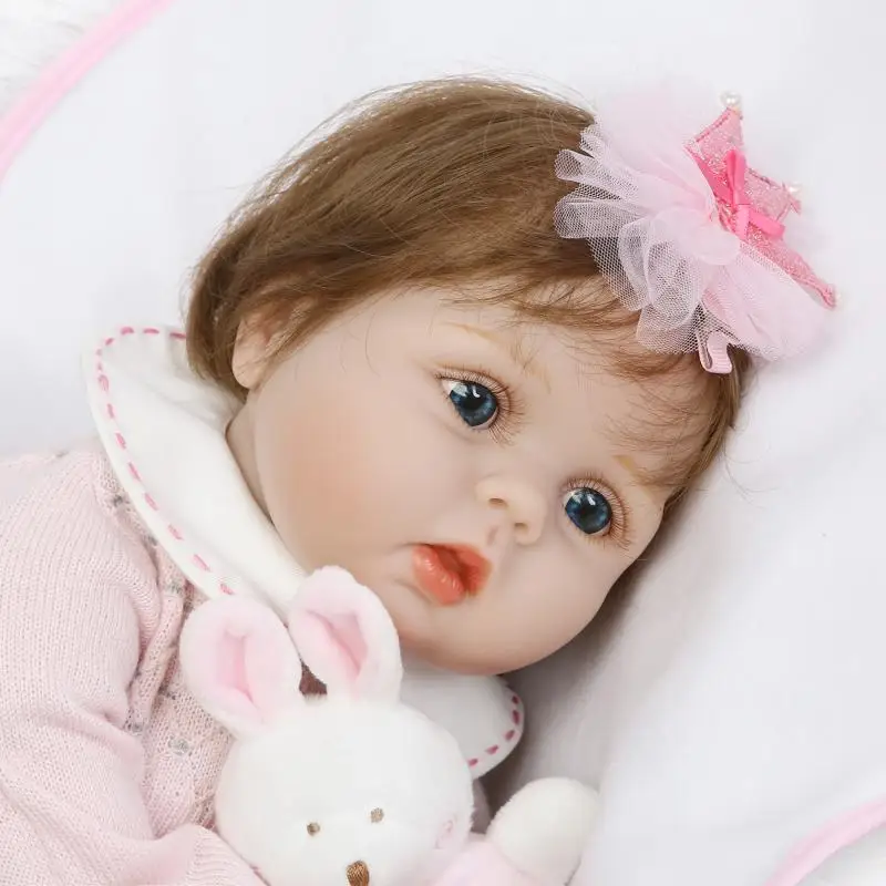 bebe silicone reborn baby soft body girl open eyes dolls 55 cm babies