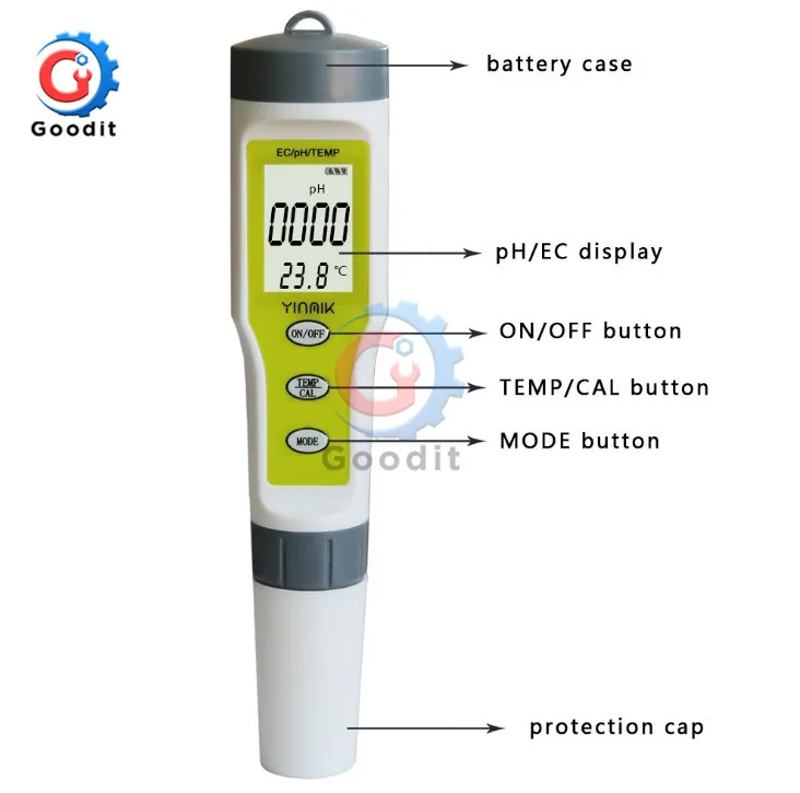 Профессиональный измеритель температуры ph tds EC цифровой контроль качества воды тестер для бассейнов питьевой воды аквариумов бытовой - Цвет: PH EC TEMP Tester
