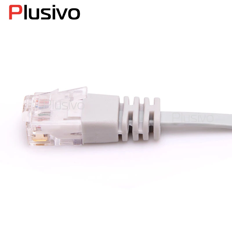 Лучшая цена CAT6 плоский кабель Ethernet сетевой патч корд 1 метр серый цвет Быстрая