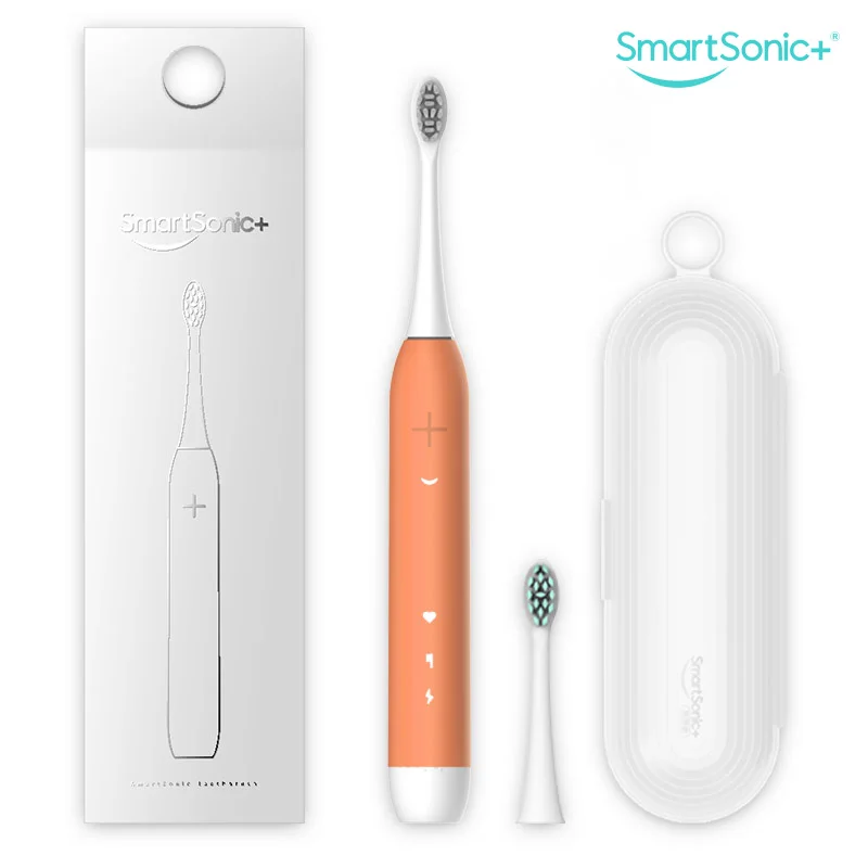 

2019 Auto Sonic Electric Toothbrush,New Package,Travel Box,USB Charge, 3 Optional Modes,Novice,Orange,Built-in Auto Timer, IPX7