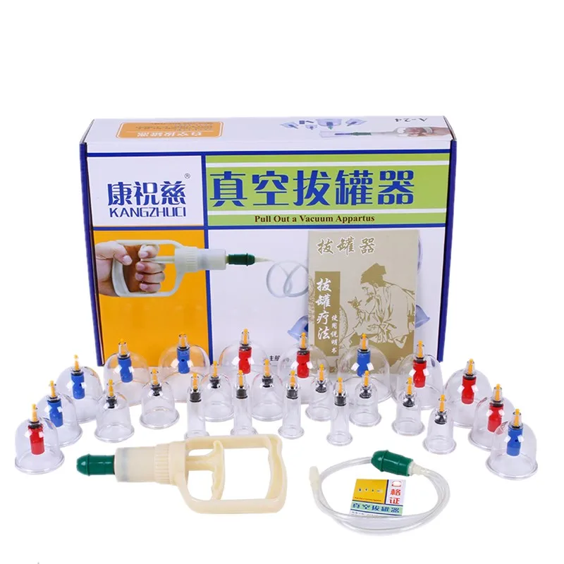 

24 Pieces Cans Vacuum Cupping Set Thicker Magnetic Aspirating Cupping cups Acupuncture Massage Suction Cup Chinese Massage Kit