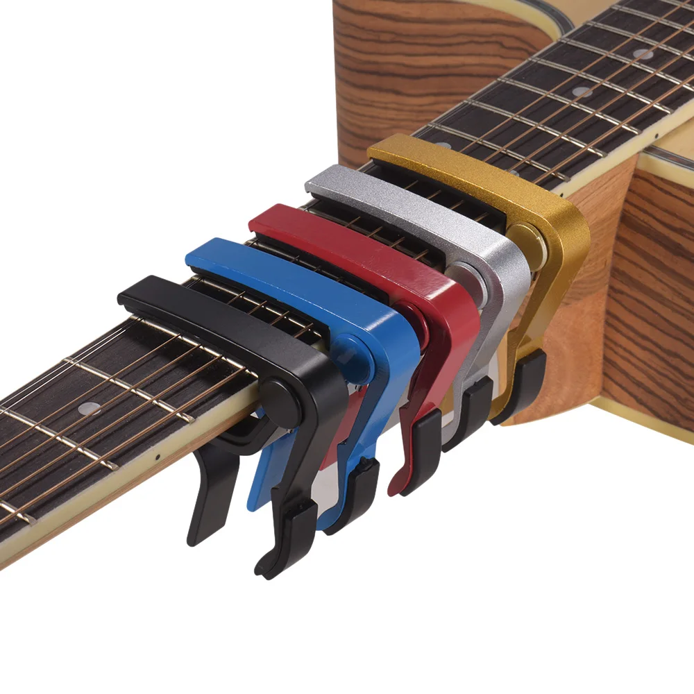 

20 PCS Aluminum Alloy Quick Change Guitar Capo Clamp Single-handed for Acoustic Folk Guitar Bass Ukulele (Random Color)