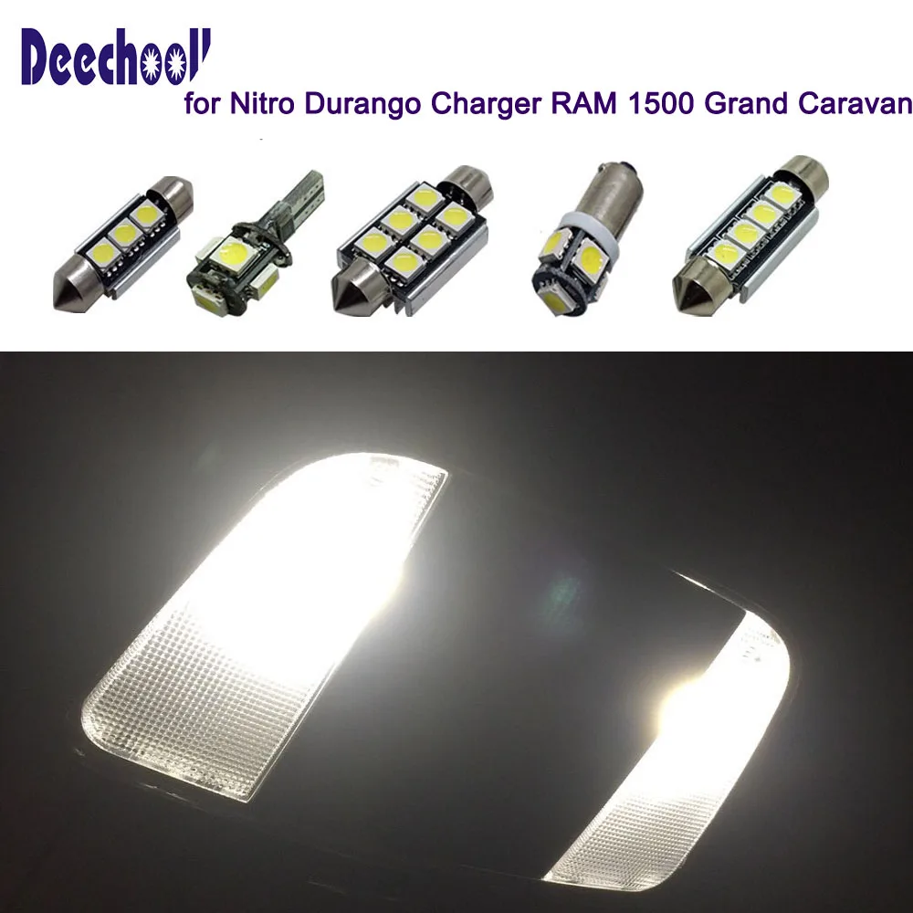 Canbus LED interior map light +license plate lights bulbs kit for dodge