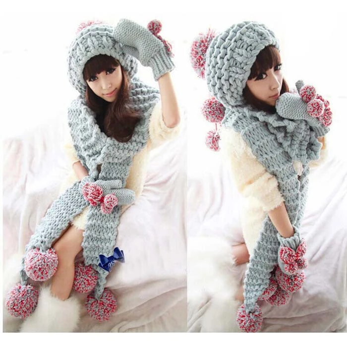 2017 Mujeres del invierno gorros sombrero de Punto crochet las gorritas tejidas + bufanda + guante Señora Toque Accesorio de Vestir de Navidad regalo|women winter beanie|winter beaniecrochet beanie - AliExpress