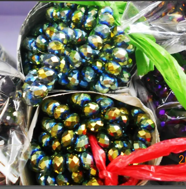 

Colorful Green Color 4*6mm 50PCS Rondelle Austria faceted Crystal Glass Beads Loose Spacer Beads for Jewelry Making