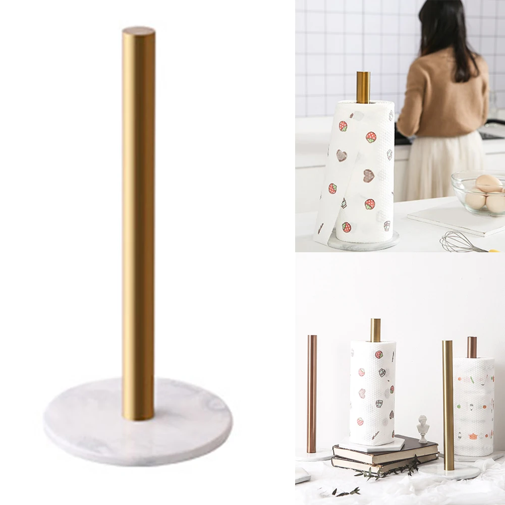 

Desktop Gold-plated Desktop Rack Shelf Towel Organizer Nordic Marble Tissue Paper Holder Home Decor Toilet Kitchen Roll Storage