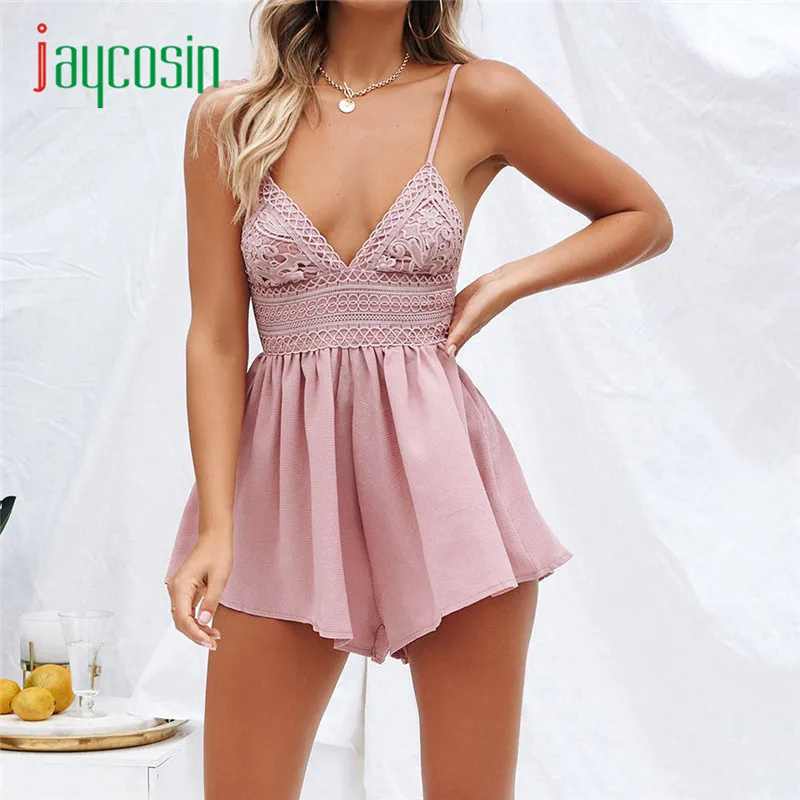 

JAYCOSIN 2019 HOT Sell Women Summer Bowknot Backless Mini Jumpsuit Evening Party Beach Jumpsuit #40
