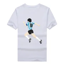 2017 New fashion Argentina diego Maradona dribbled past 5 defenders T shirt 100% cotton t-shirt