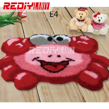

Latch Hook Kits Acrylic Yarn Embroidery DIY Carpet Rug Pink Crab Smile Multi-Colour Pre-Printed Wall Hanging Unfinished Crafts