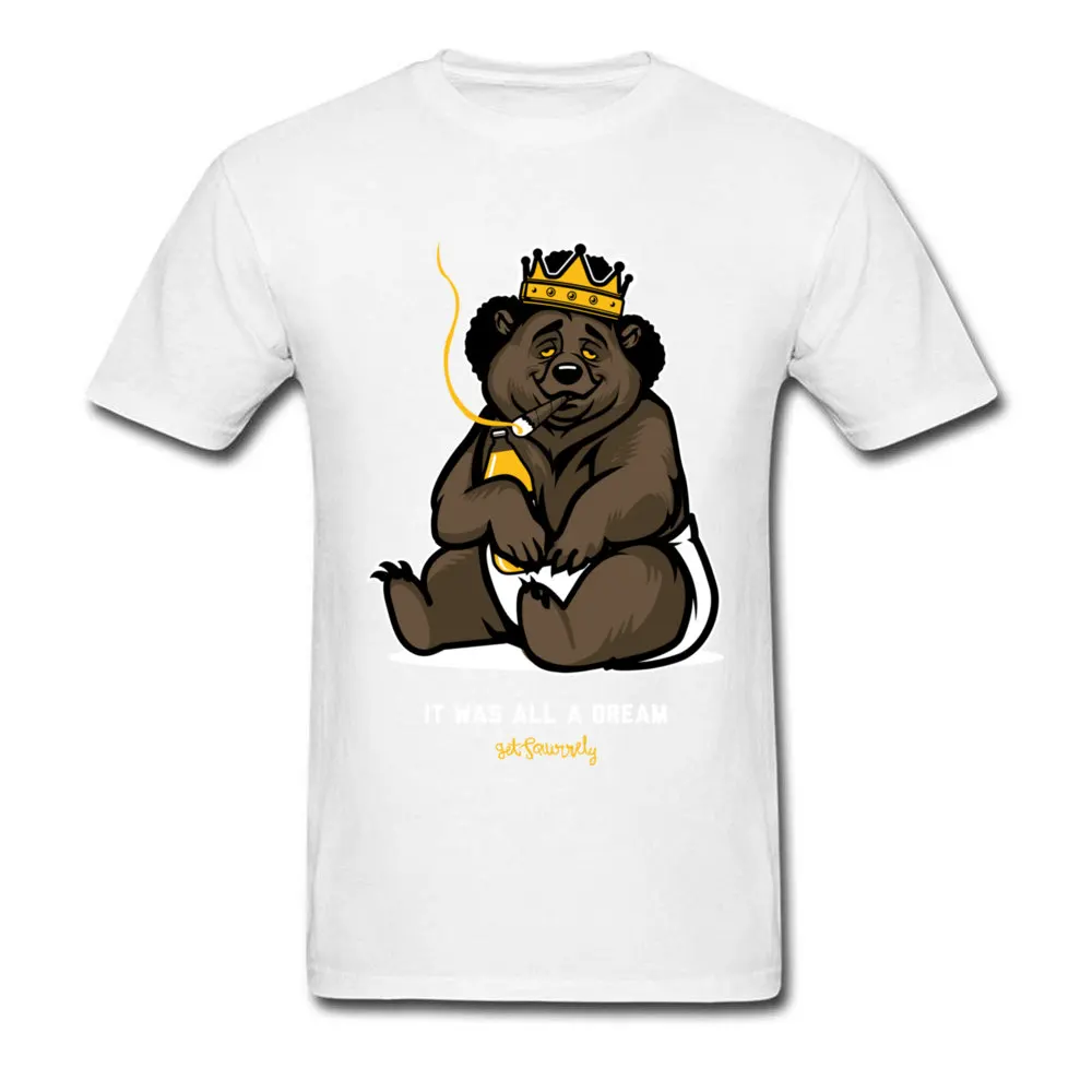 Printed Biggie Bear T-Shirt Latest Summer Autumn Short Sleeve Round Collar Tees Cotton Men's Print Tee Shirt Top Quality Biggie Bear white