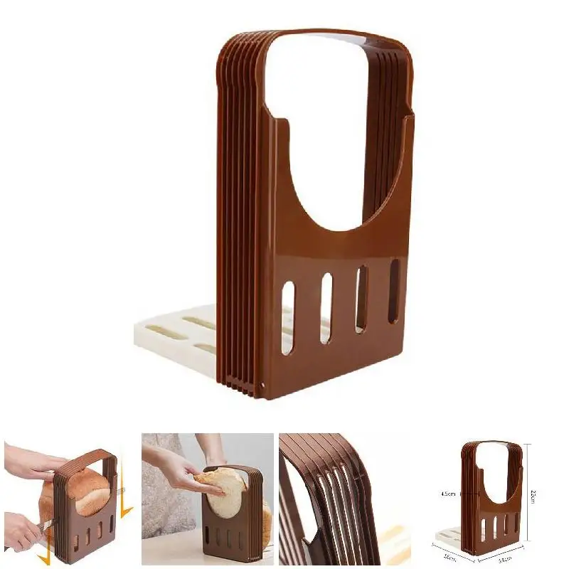 

Hot Sale Toast Bread Slicer Plastic Foldable Loaf Cutter Rack Cutting Guide Slicing Tools Kitchen Accessories