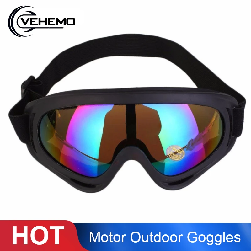 Защитные очки Vehemo для мотокросса езды на мотоцикле и бездорожье|dirt bike goggles|helmet