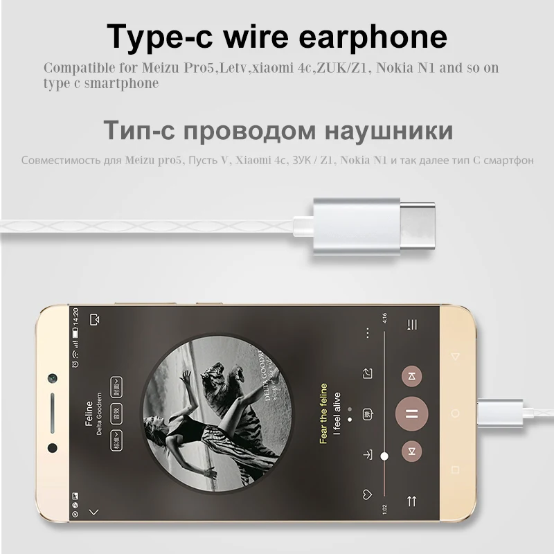 WLNGWEAR стереонаушники для Usb Leeco Type c наушники с микрофоном C телефона Letv LeEco Le 2 Pro Max