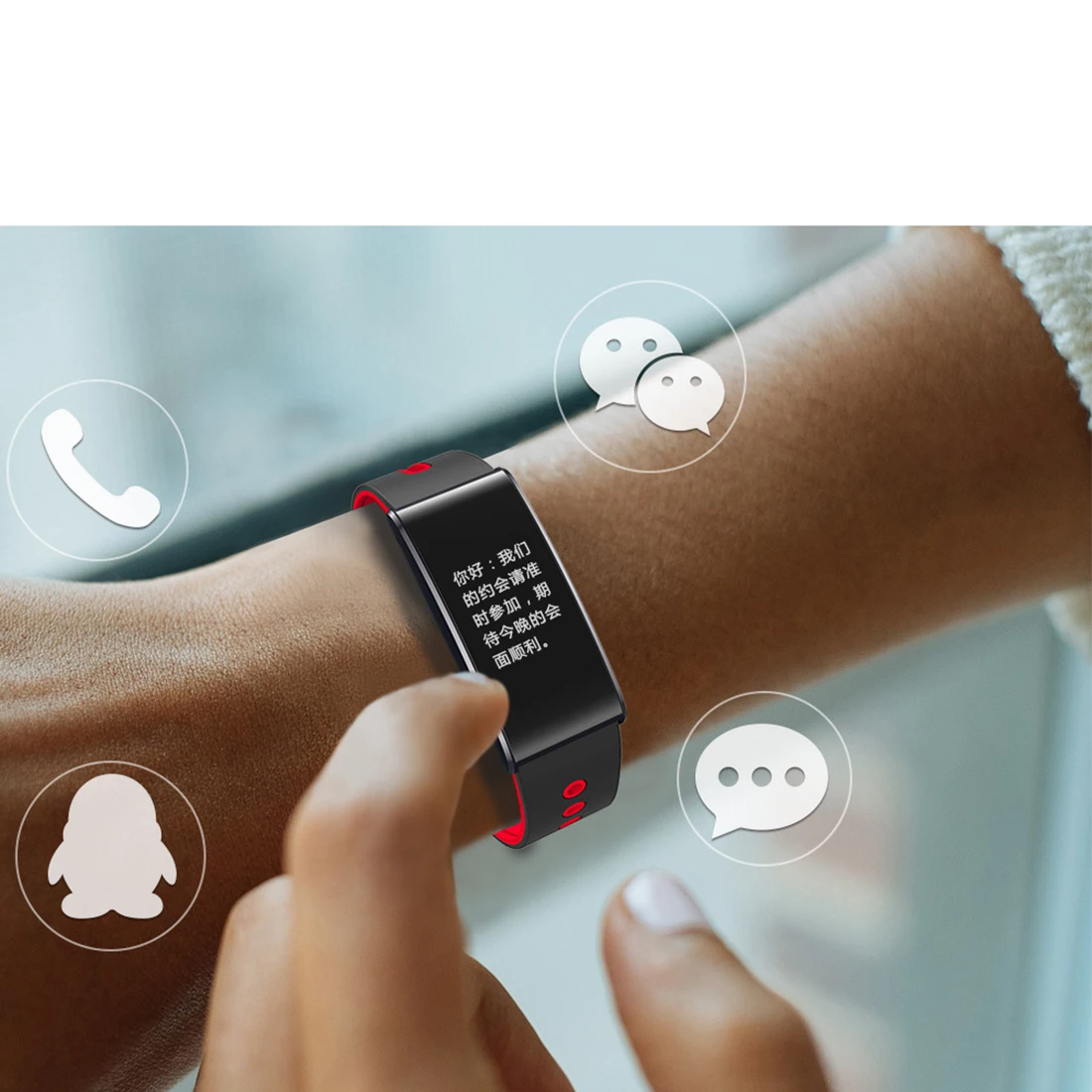 

Black And Red Smart Bracelet Watch Men Women Outdoor Sport Wristwatch Silicone Rectangle Hot Sale Cool Watches Intelligent Clock