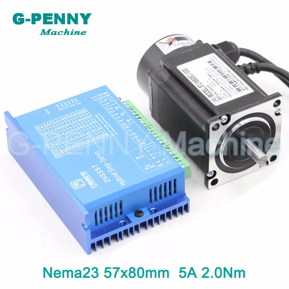 Nema23 57x80 шаговый двигатель с замкнутой обратной связью двигатель 2.0N.m 4 провода 285Oz-in D = 8 мм Nema 23 2.2Nm замкнутая петля шаговый Серводвигатель для