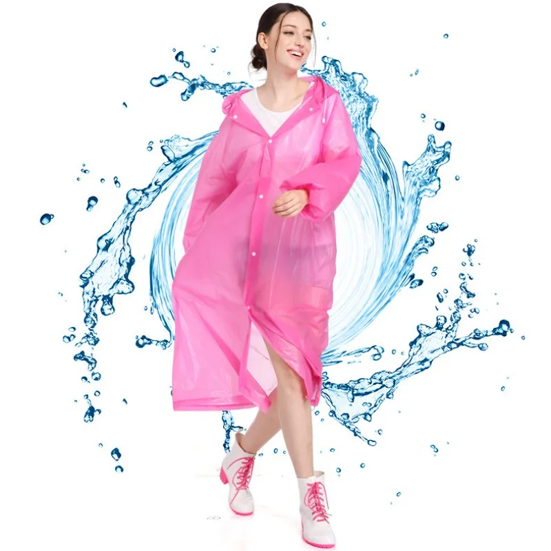 

PEVA Outdoor Fashion Women Raincoat Thickened Waterproof Raincoat Women Clear Transparent Camping Waterproof Rainwear Suit