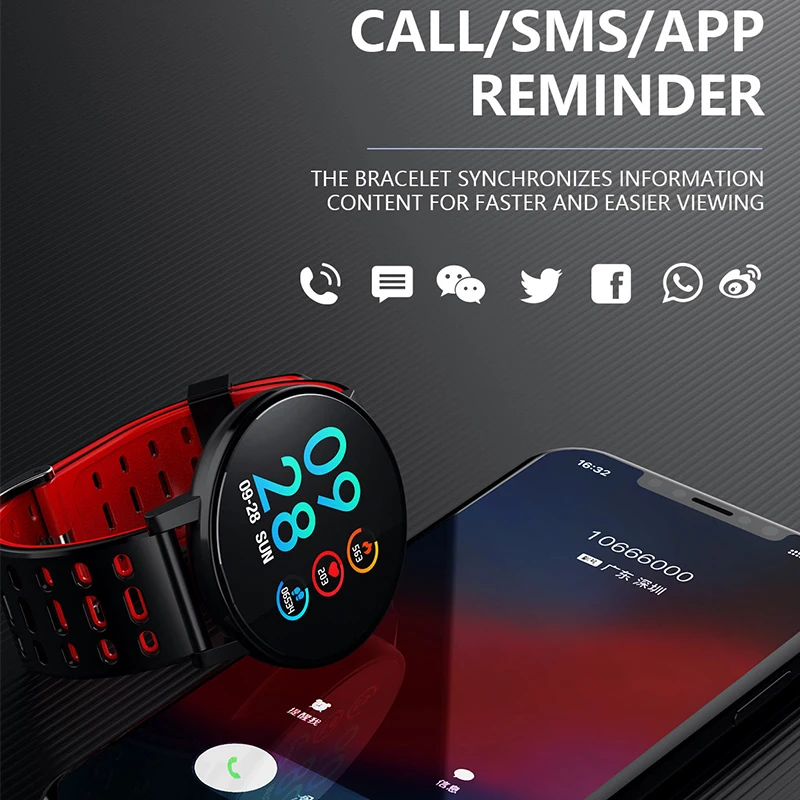 Q9 Smartwatch IP67 Waterproof Wearable Device Bluetooth Pedometer Heart Rate Monitor Color Display Smart Watch For Android/IOS