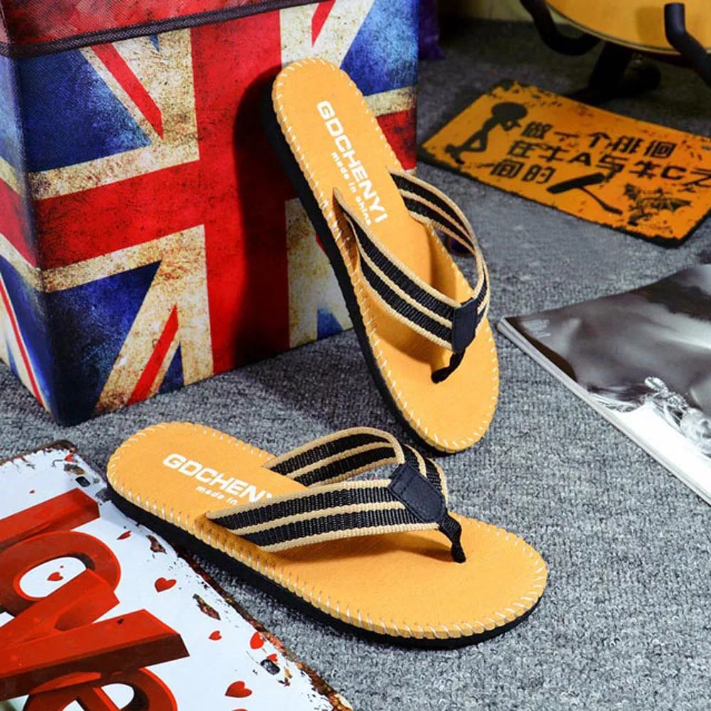 

Casual Men Slippers Hot Sale Summer Stripe Flip Flops Shoes Sandals Male Slipper Outdoor Indoor Cool Flip-flops High Quality