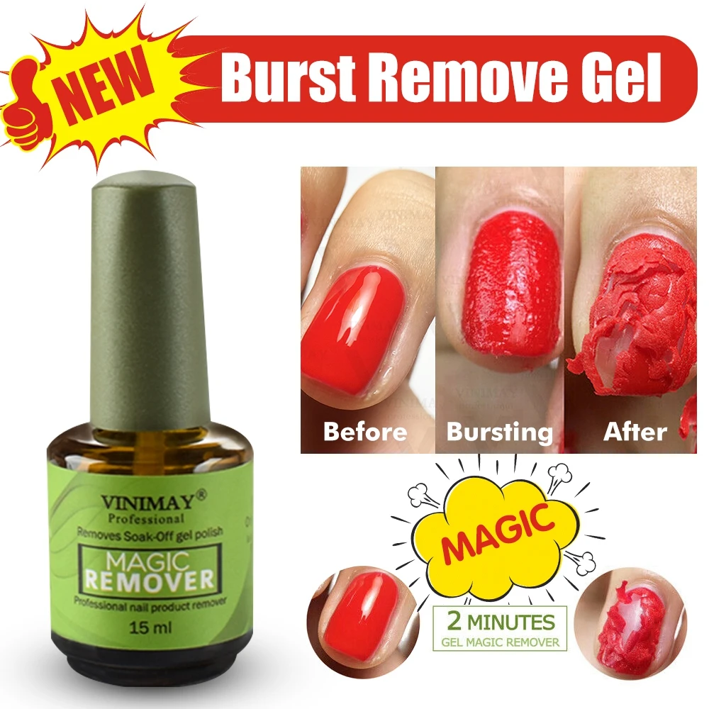 

15ml-NEW Burst Magic Remover Soak off Remover Nail Polish Remove Gel Acrylic Soak Off Clean Degreaser For Nail Art Lacquer