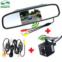 New Wireless Parking Video Player. Wireless Transmitter Receiver Kit Car Rear View Camera With 4.3" Mirror Monitor