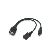 2 в 1 OTG Micro USB хост Мощность Y сплиттер USB адаптер для Micro 5 Pin Мужской Женский кабель кардридер Соединительный Кабель DU