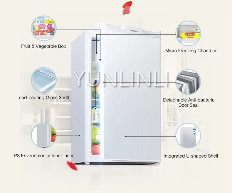 Small-scale Refrigerator 88L Refrigerating Chamber+13L Micro Freezing Chamber Power Saving Fridge for Home BC-101KT1