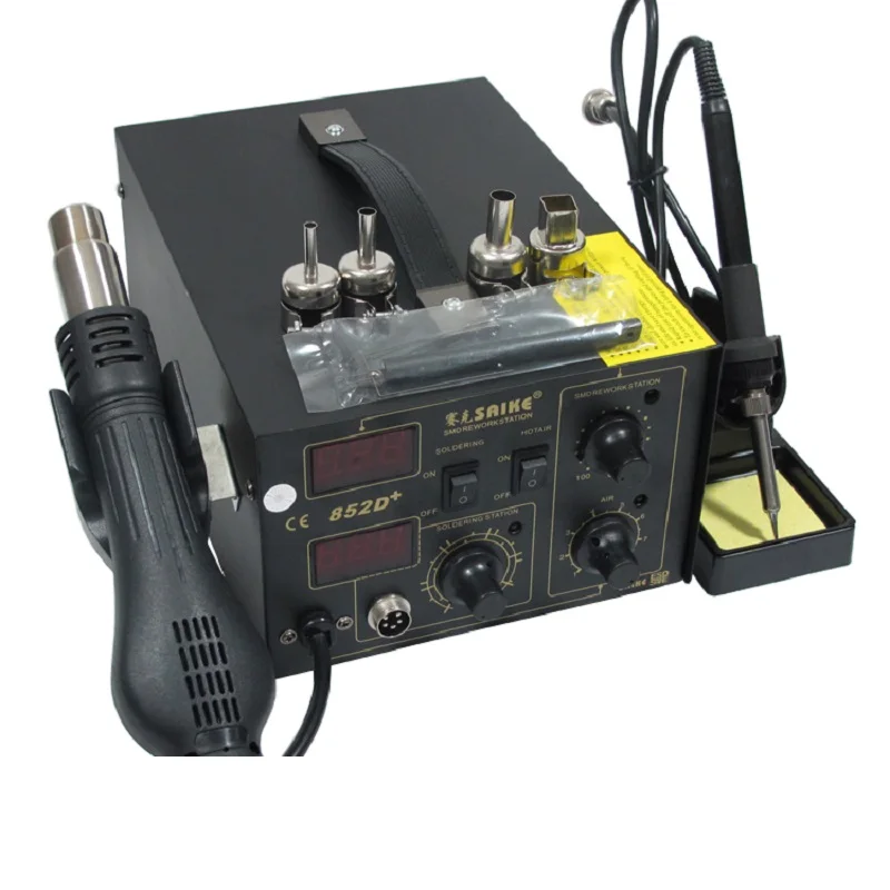 Handskit Soldering Staiton 852D+ 2 in 1 Hot Air SMD Bga Rework welding station 220V portable Station Welding Tools | Инструменты