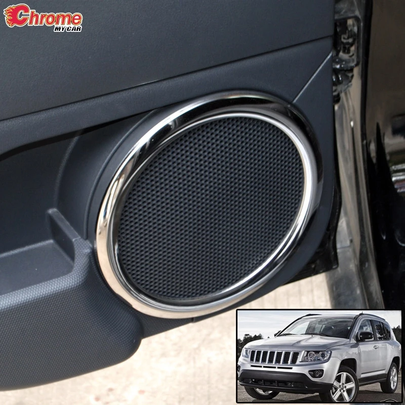 Us 14 69 30 Off For Jeep Compass Patriot Interior Door Stereo Speaker Ring Chrome Trim Cover 2008 2014 Bezel Car Styling Accessories Sticker In