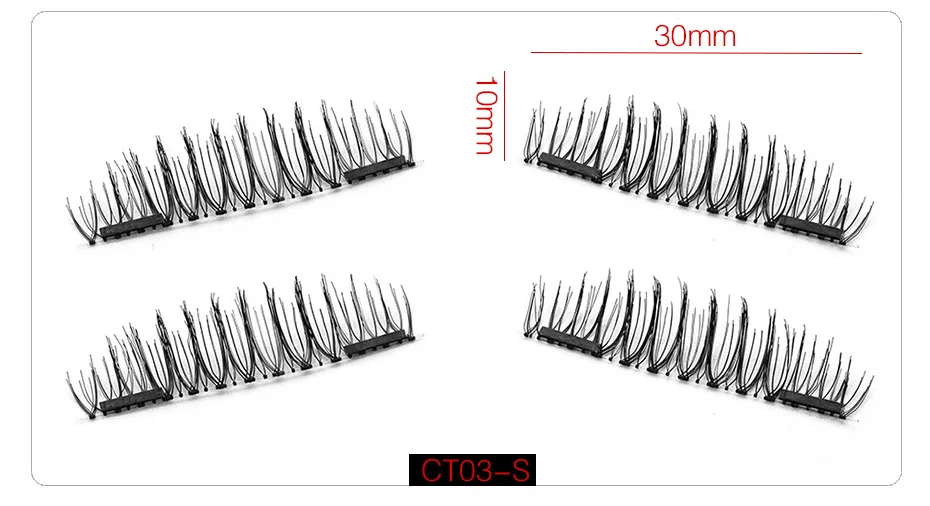 Shozy 0,2 мм Магнитные ресницы 6D магнитные накладные ресницы 4 шт./1 пара Толстые Накладные ресницы с 2 шт. Magnet-KS04-S