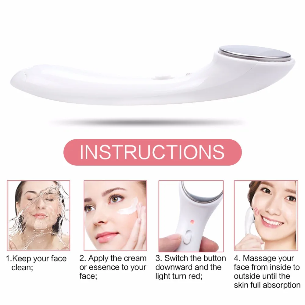 Face Massager Vibrating Ionic Infusion for Skin Tightening Wrinkles Fine with 2 Modes Beauty Skin Care Device  (2)