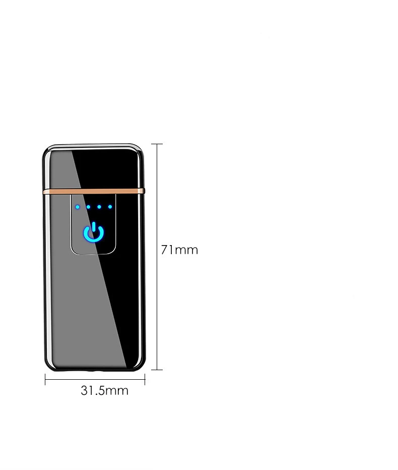 Новинка, тонкая usb зарядка, зажигалка с сенсорным экраном, электронные зажигалки для сигарет, маленькая перезаряжаемая электрическая зажигалка, ветрозащитная, подарок для мужчин