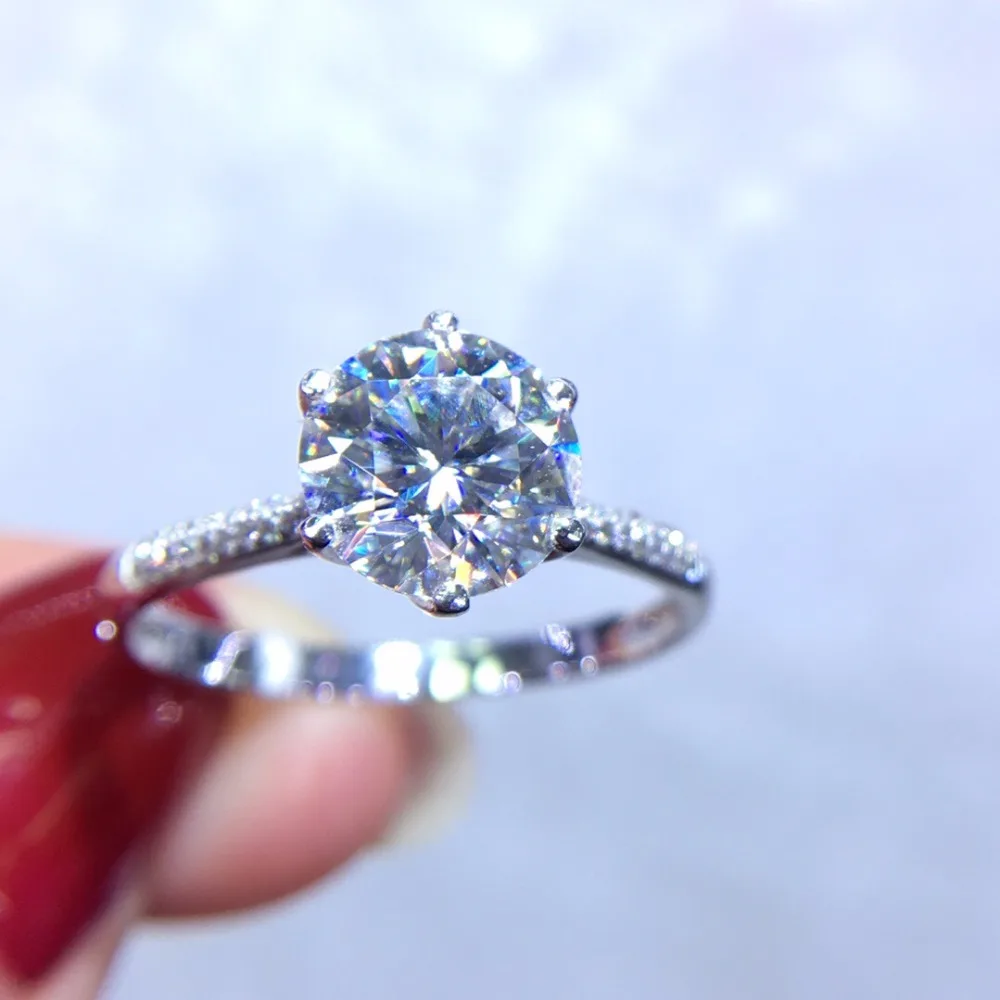 

Fine Jewelry Real 18K Gold AU750 G18K 1.5ct Moissanite Diamond Ring Gemstone Rings for Women