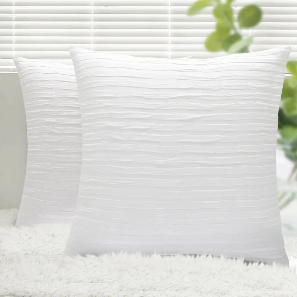 

White Cotton Cushion Covers Soft Stripe Decorative Throw Pillow Covers Blue Pink Grey Cushions for Bed Car Chair Bedroom 45x45cm