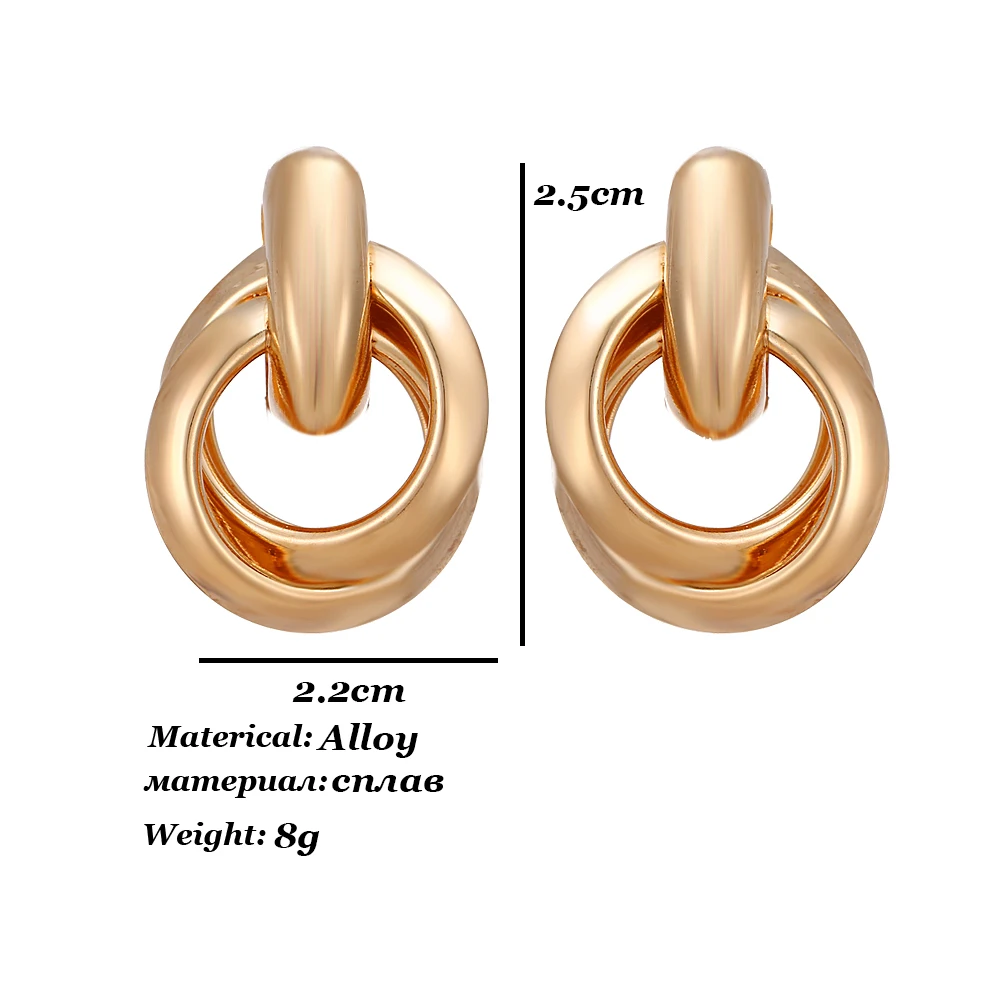 Модные классические серьги-гвоздики золотистого цвета скрученный Узел Любовь для женщин Простые геометрические маленькие серьги Свадебные ювелирные изделия