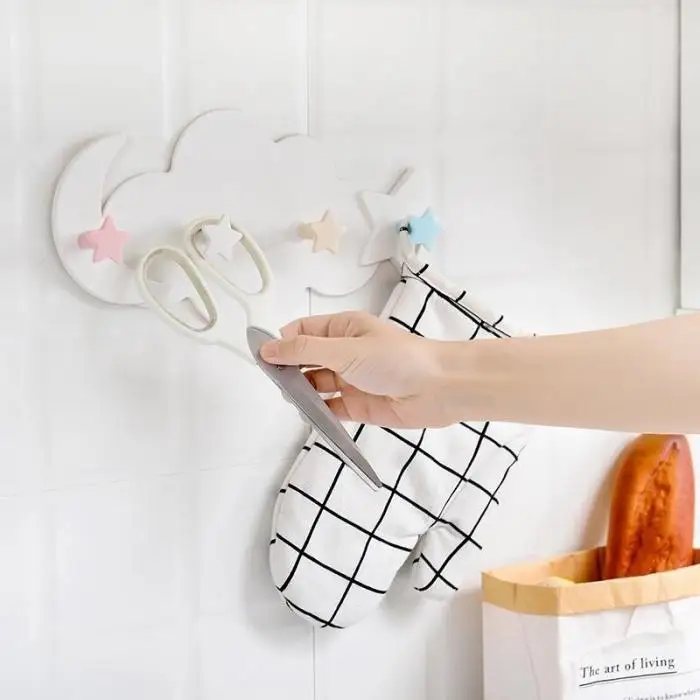 Облако Луна Крюк настенный гвоздь вешалка для дверь кухни, ванной