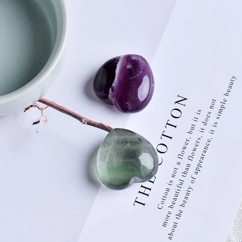 

1PC natural purple fluorite green fluorite love crystal guardian gemstone mineral jewelry couple decoration fashion trend gift