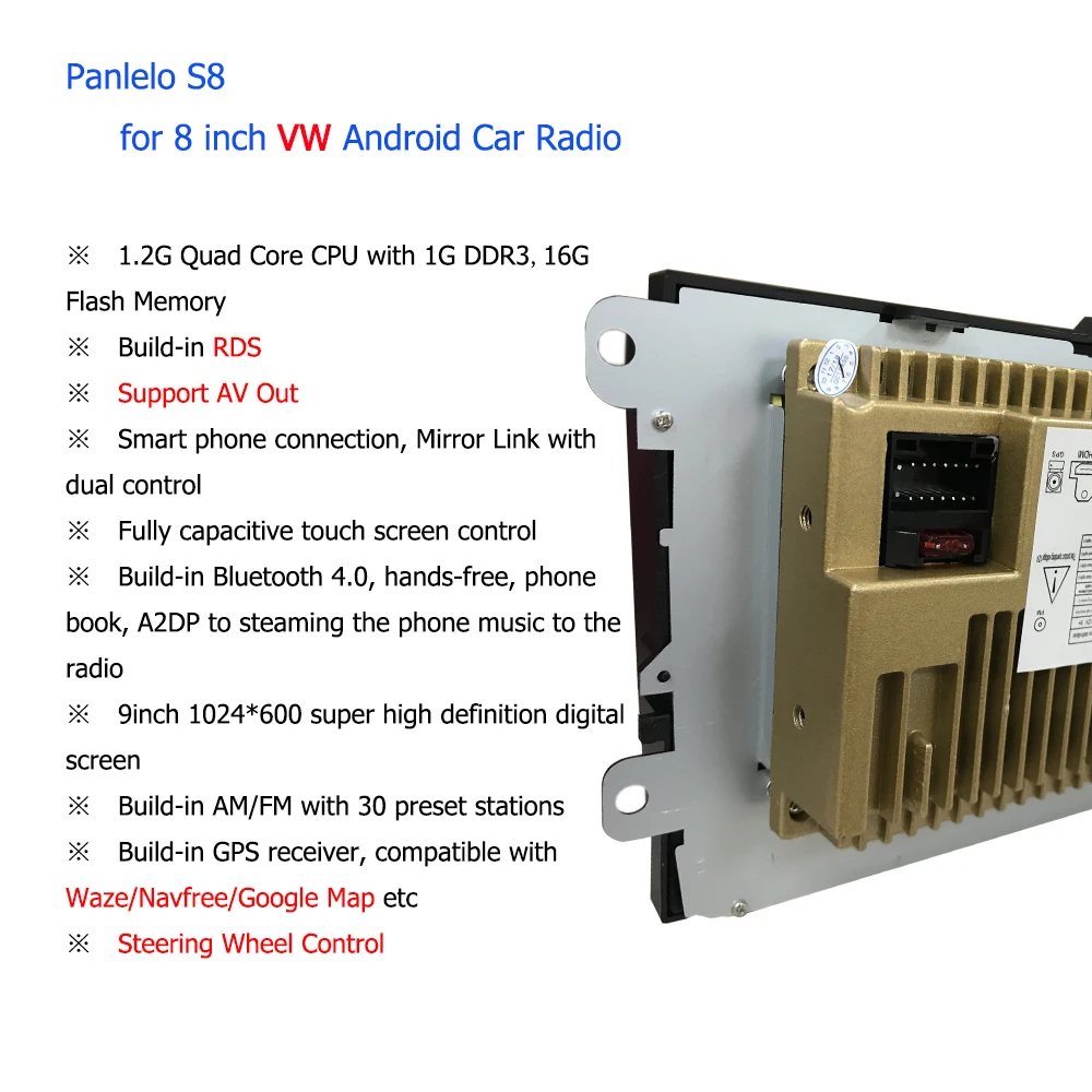 Discount Panlelo S8/S8 Plus forVW Android 8.1 Autoradio GPS Navigation 8 inch Car Stereo Radio Multimedia Player For Polo Golf Passat B6 2