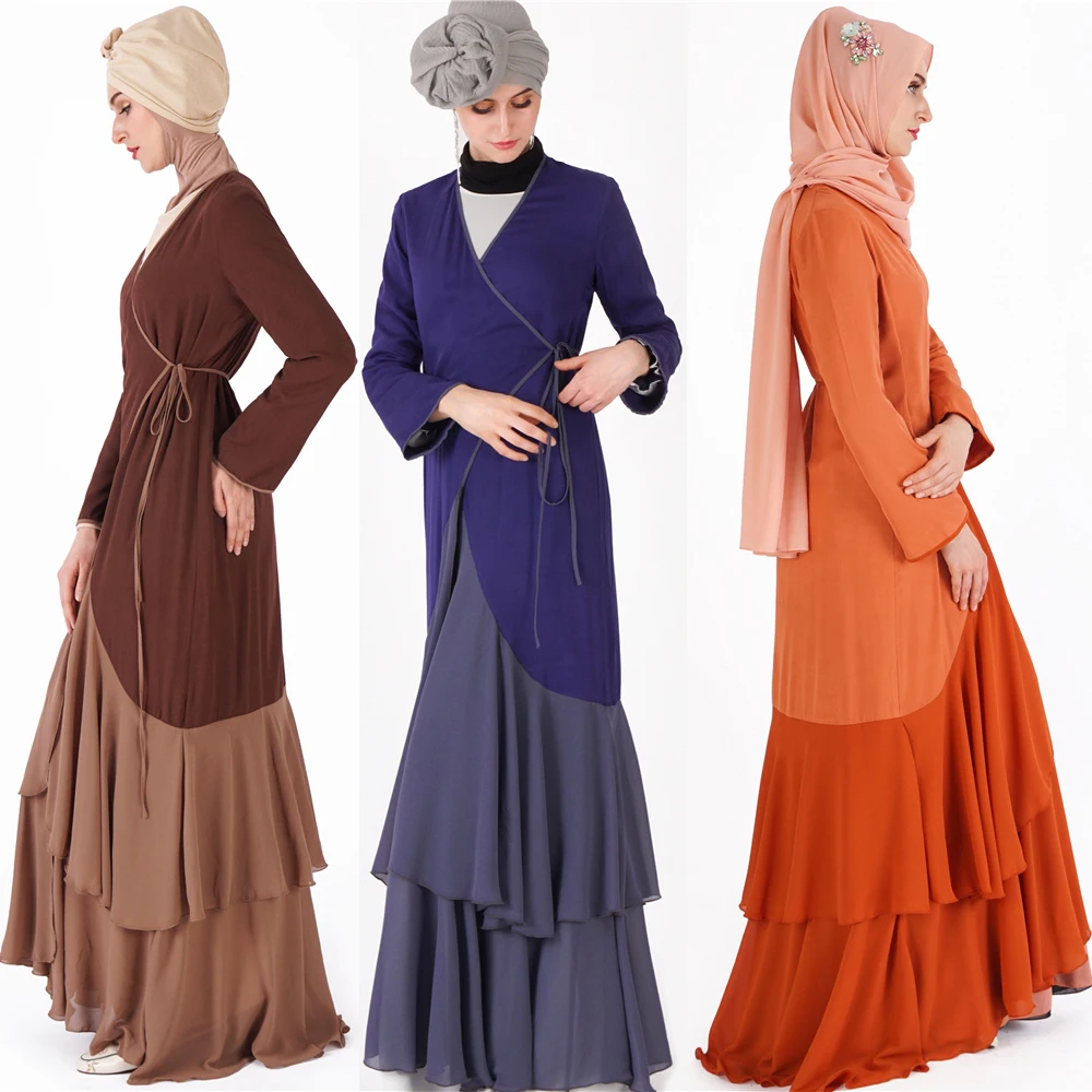 Primavera verão ramadan moda abaya remendo design