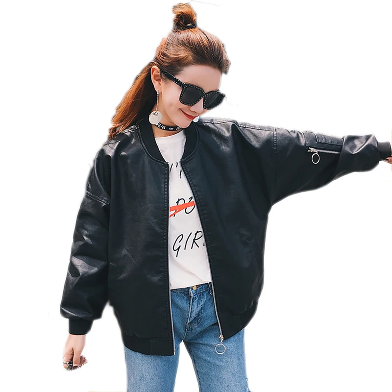 PU Leather Jacket Autumn Winter Women Faux Leather Jacket Women Coats