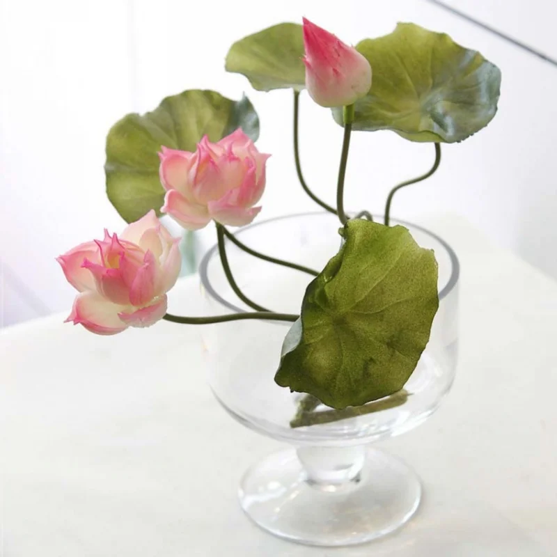 1PC silicone flowers artificial fake lotus flowers craft bouquet