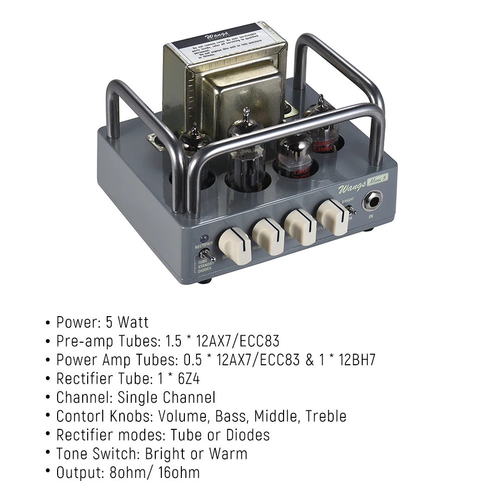 BIYANG Wangs Mini 5 Мощный Вт все трубки гитарный усилитель с 12AX7 12BH7 6Z4 трубками|amp head|guitar