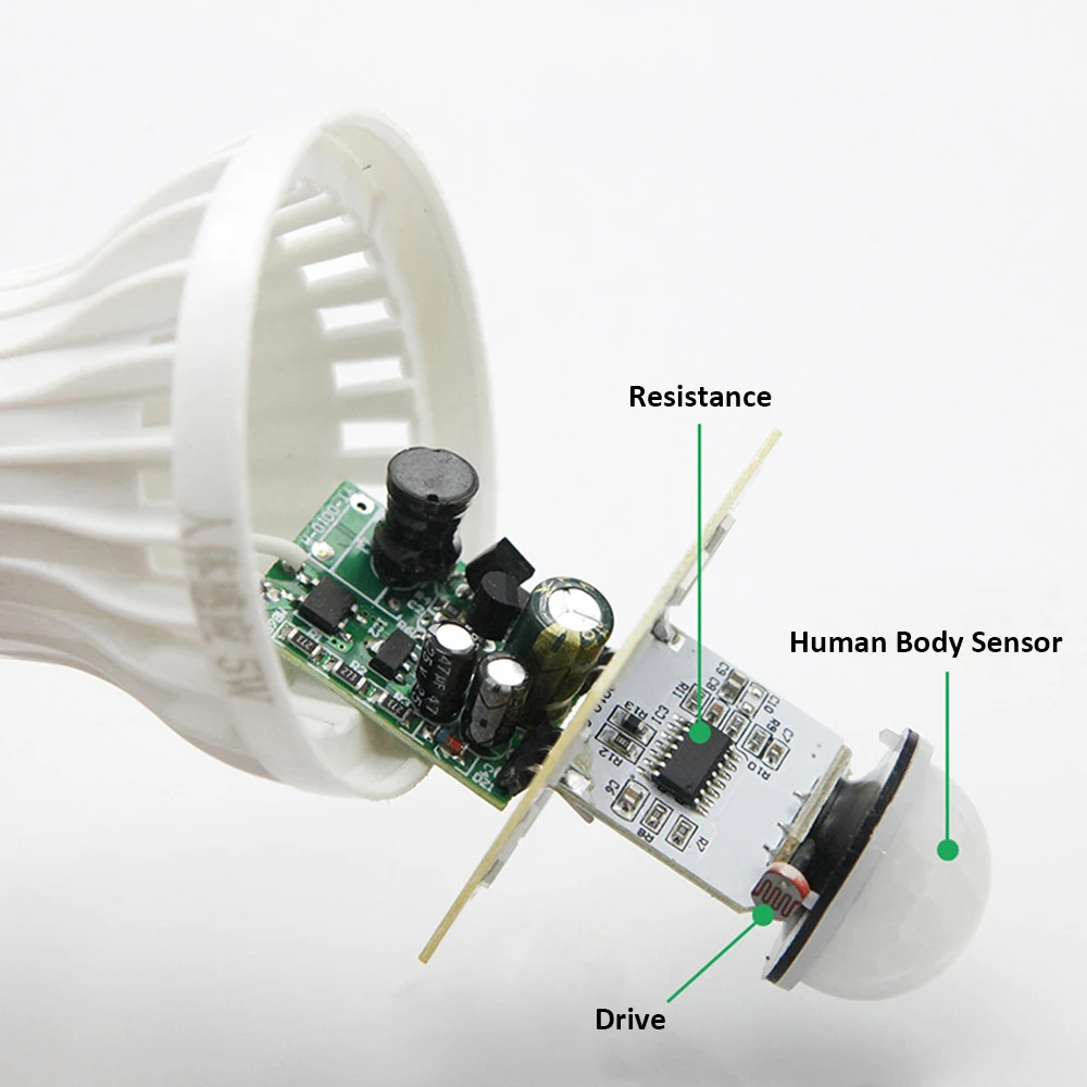  LED PIR Motion Sensor Lamp E27 5W 7W 9W Automatic ON/OFF LED Bulb Light Sensitive Human Body Moveme - 32964145087