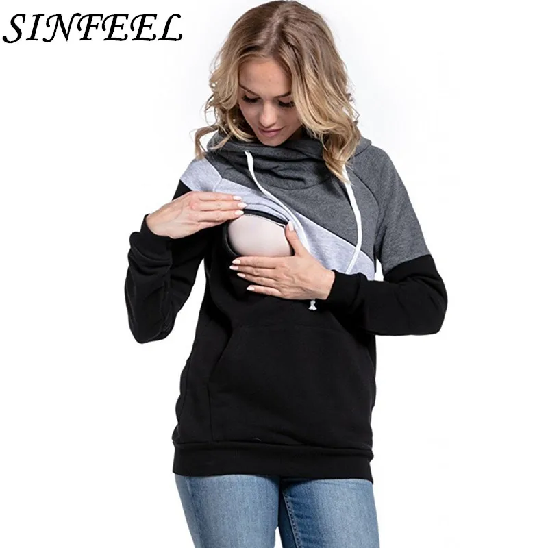 Casual Sweatshirt Women Maternity Nursing Pullovers Breastfeeding Hoodies Pregnant Women Mother Breast Feeding Tops Plus Size cotton new breastfeeding bras maternity nursing bra for feeding underwear clothes for pregnant women soutien gorge allaitement