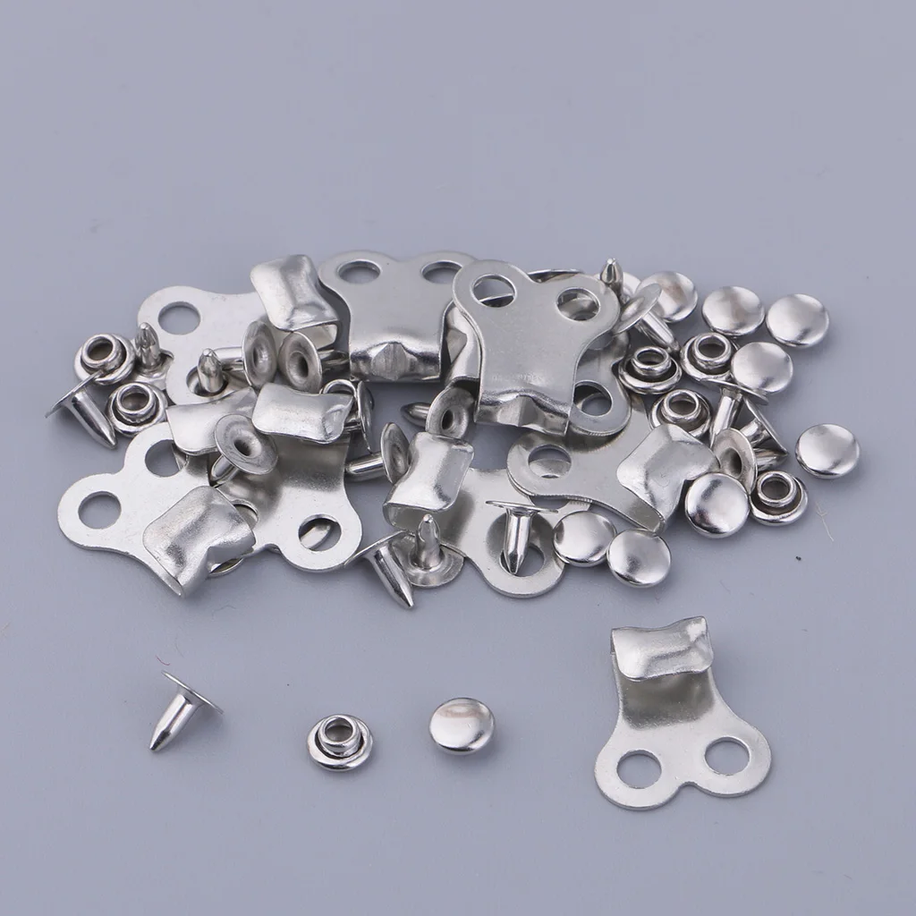 10 Sets Boot Lace Hooks Lace Fittings with Rivets for Outdoor Hiking Camping Climb Accessories